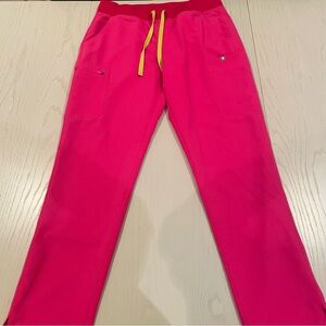 FIGS Womens High Waisted Yola Skinny Scrub Pants in Pink M